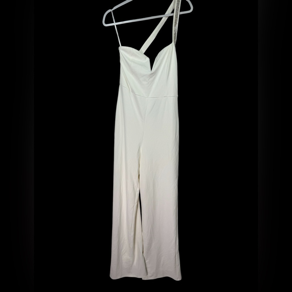Lulus White One Strap Embellished Jumpsuit M